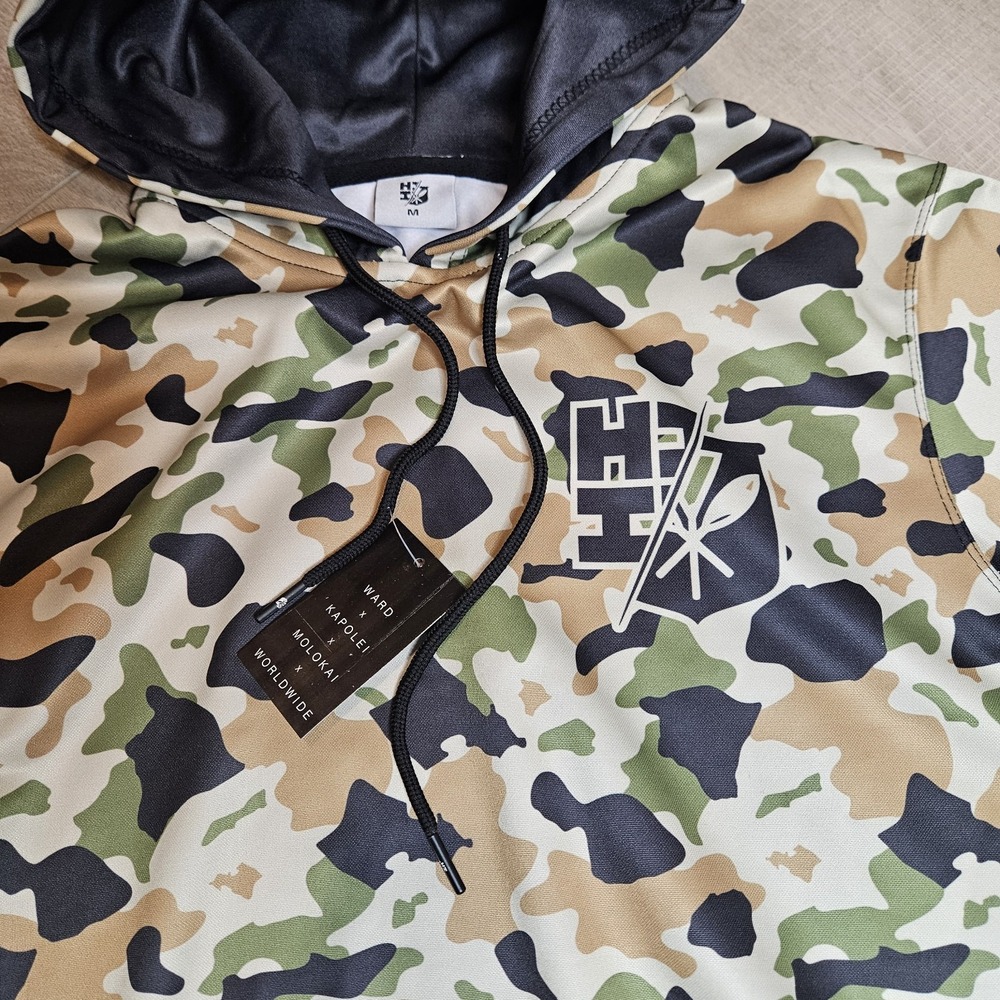 NWT Hawaii's Finest Pullover Hoodie‎ Desert Island Camo Size Medium Green - Picture 4 of 7